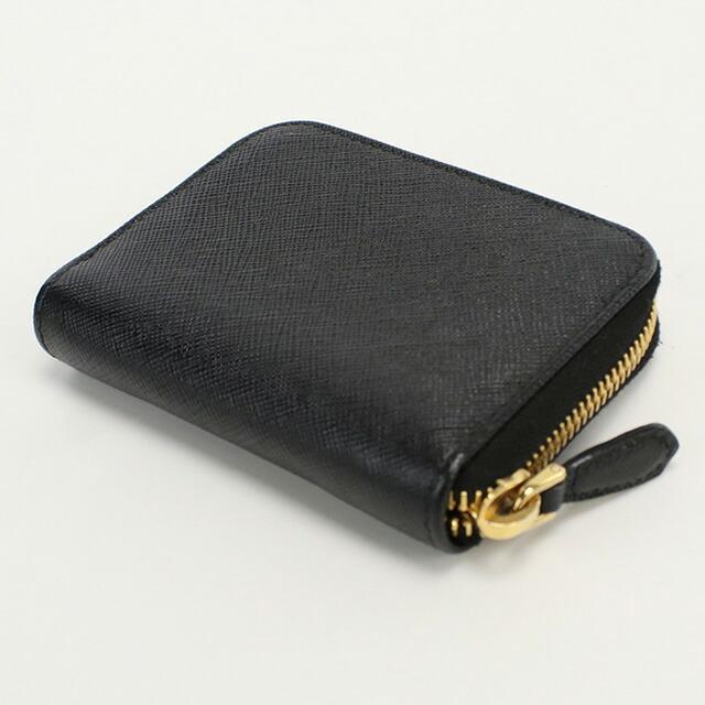 未使用級 PRADA ミニ財布 サフィアーノレザー L字ファスナー ブラック 未使用級 PRADA ミニ財布 サフィアーノレザー L字ファスナー ブラック