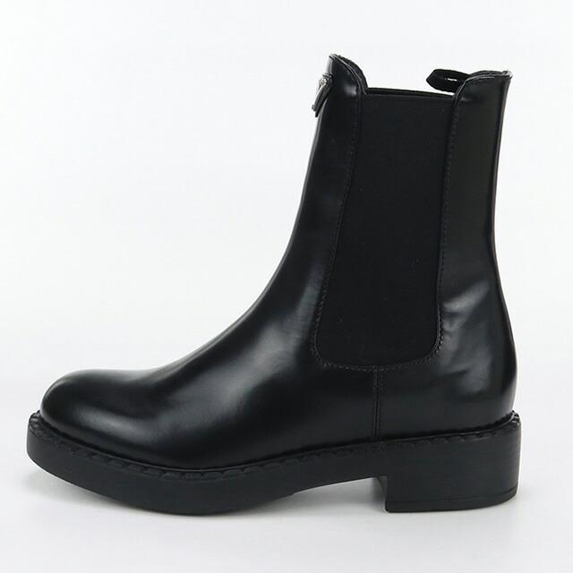 中古 プラダ ブーツ レディース ブランド PRADA ブラッシュドレザー 
