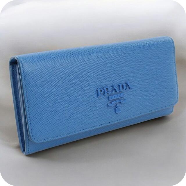 PRADA プラダ リボン ZIP長財布 ブルー サフィアーノ 1MH132 PRADA プラダ リボン ZIP長財布 ブルー サフィアーノ 1MH132
