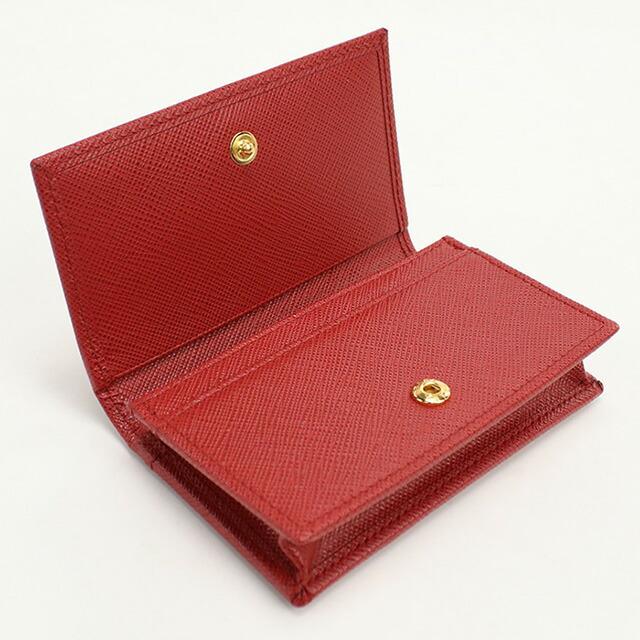 【極美品】プラダ 名刺入れ カード入れ サフィアーノレザー 赤 1MC122 PRADA（プラダ） 中古 名刺入れ レディース ブランド サフィアノレザー