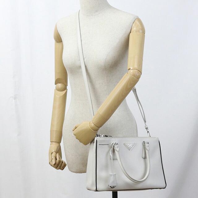 プラダ PRADA VIT.DAINO ホワイト レザー 2wayトート PRADA（プラダ） 中古 トートバッグ レディース ブランド PRADA 2WAY