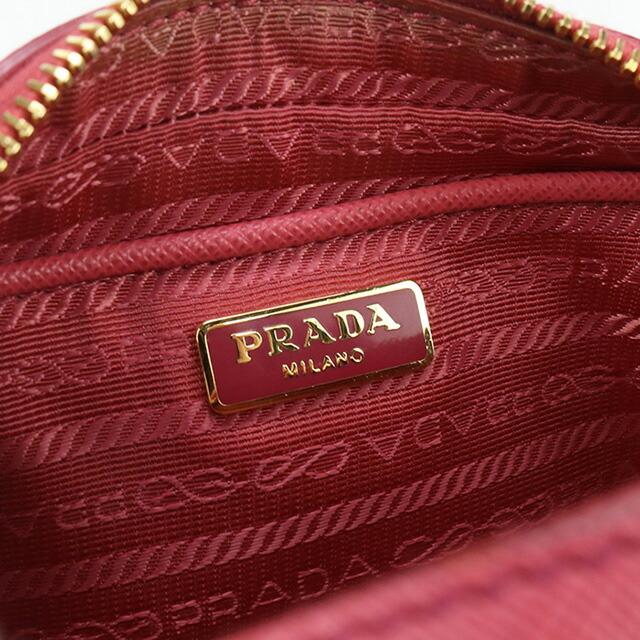 プラダ PRADA ショルダーバッグ 型押しレザー/ベルベット ボルドー レディース 送料無料【中古】 z8648 中古・古着通販】PRADA (プラダ) サフィアーノレザーショルダーバッグ
