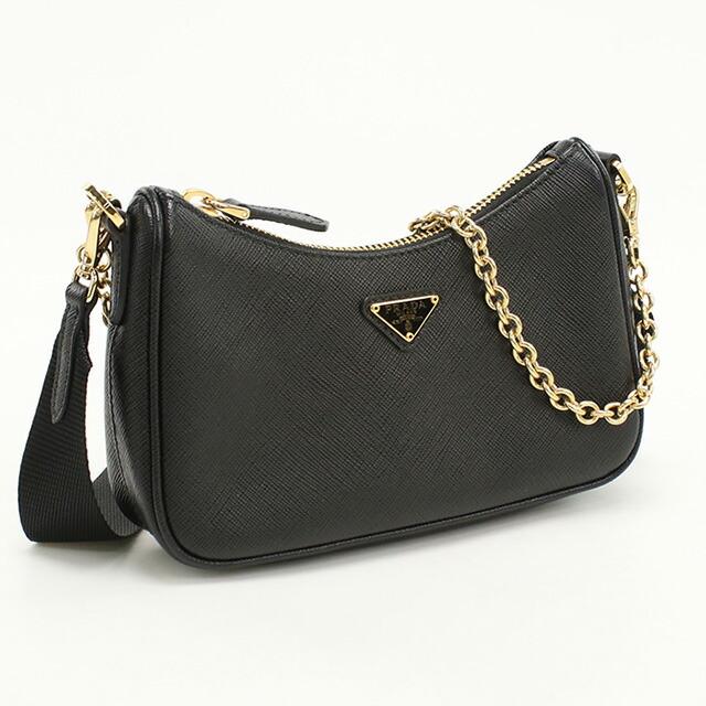 プラダ ショルダーバッグ レディース 美品 プラダ PRADA ショルダーバッグ レディース ブラック 1BG459 V OOO UVL