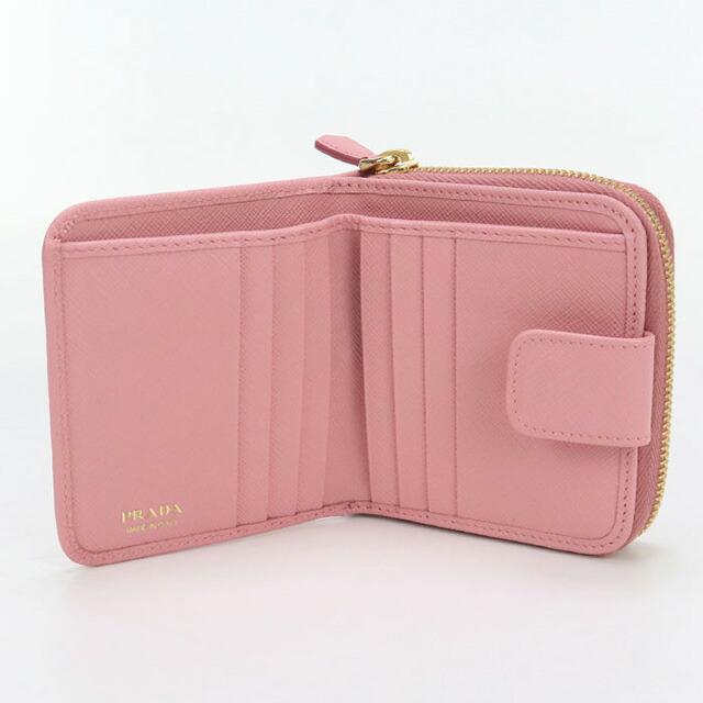 本物 プラダ PRADA レザー 折財布 コンパクトウォレット ピンク 財布 ウォレット 中古 PRADA プラダ 三つ折り財布 レザー レディース 中古 – 【公式