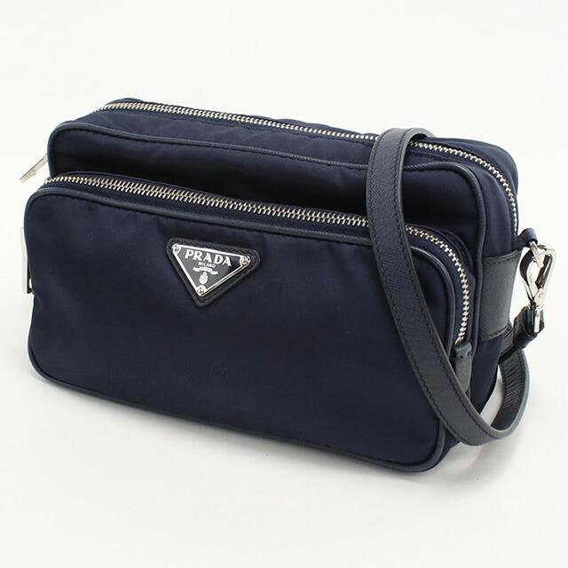 【美品】PRADA プラダ　ミニショルダーバッグ　サコッシュ　ネイビー PRADA（プラダ） バッグ レディース ショルダーバッグ アウトレット