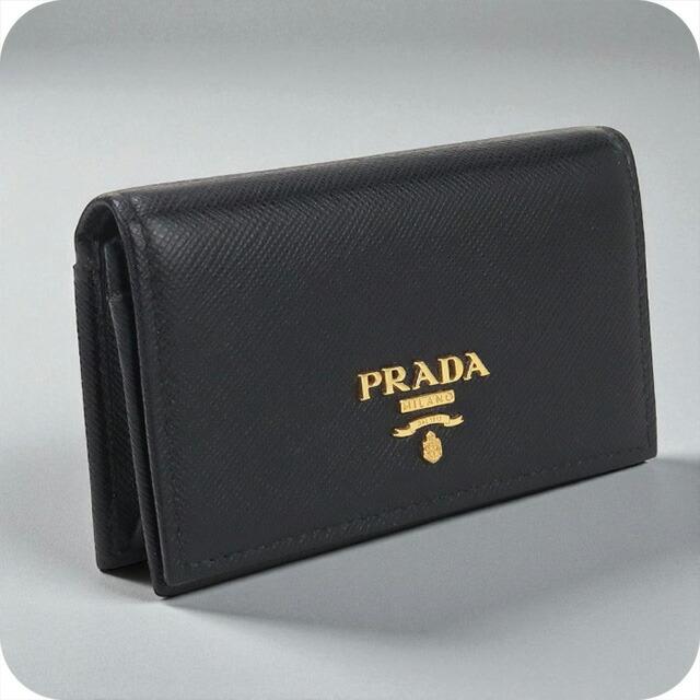 美品！PRADA ブラック 名刺入れ サフィアーノレザー PRADA 中古 プラダ 名刺入れ レディース ブランド サフィアーノ