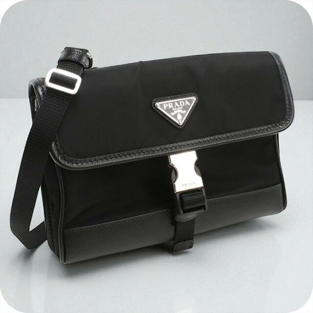 PRADA ショルダーバッグ　ナイロン　ブラック 楽天市場】プラダ ショルダーバッグ リナイロン サファイアーノレザー