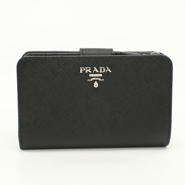 PRADA サフィアーノ 二つ折り財布 ブラック 値下げ交渉可 PRADA（プラダ） 中古 二折財布 レディース ブランド サフィアーノ
