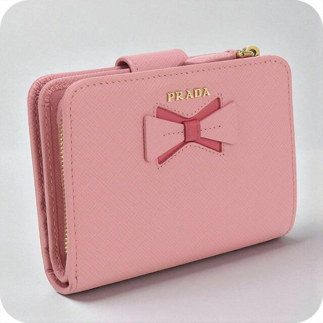 ✨新品未使用・箱保証書付✨　PRADA ミニ財布　サフィアーノ　二つ折り　ピンク ✨新品未使用・箱保証書付✨ PRADA ミニ財布 サフィアーノ 二つ折り
