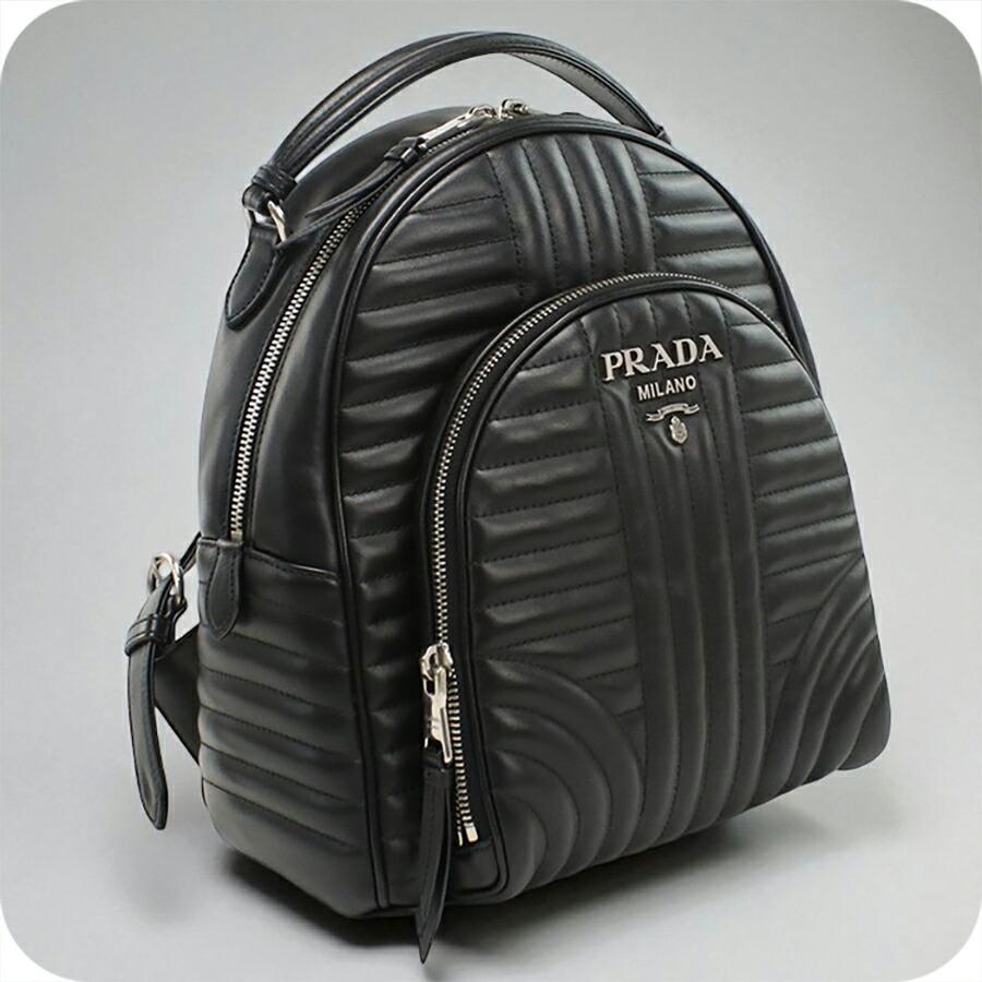 極美品☆　プラダ　レザー　ナイロン　切り替え　リュック　ベルト　ダブルポケット PRADA 中古 プラダ リュック レディース ブランド ダイアグラム