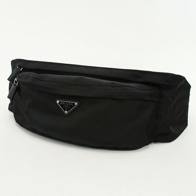 【美品】プラダ PRADA ボディバッグ ウエストポーチ ブラック V132 PRADA（プラダ） 中古 ボディバッグ メンズ ブランド ベルトバッグ