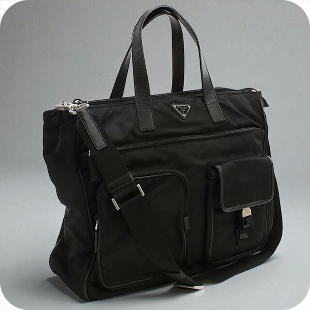 プラダ PRADAメンズ レザートートバッグ 黒 ショルダー 2way PRADA（プラダ） 中古 トートバッグ メンズ ブランド PRADA 2WAY