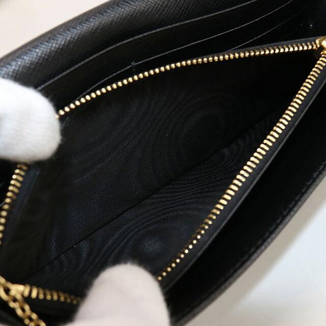 美品◆ PRADA プラダ サフィアーノ レザー トライアングルロゴ 長財布 黒 関税込】◇PRADA プラダ◇サフィアーノ レザー ロゴ 長財布 (PRADA/長