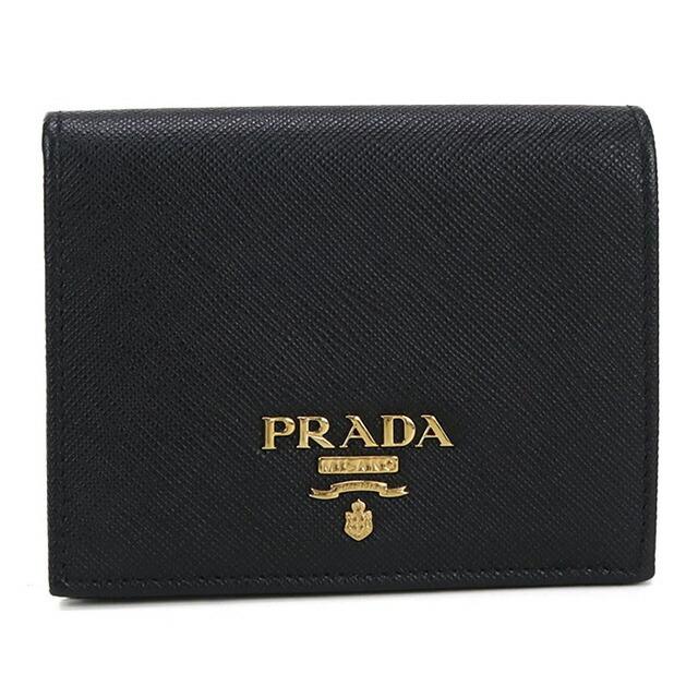 PRADA 二つ折り財布 サフィアーノレザー ブラックマルチカラー　正規店購入 PRADA（プラダ） 中古 二折財布 レディース ブランド サフィアーノ
