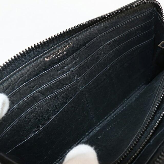 SAINT LAURENT 中古 サンローラン 長財布ラウンドファスナー