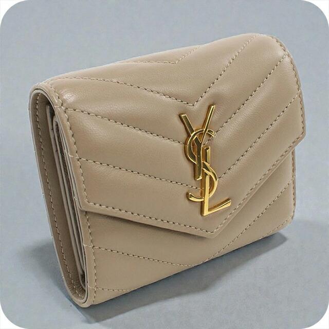 SAINT LAURENT 中古 サンローラン 三つ折り財布 レディース ブランド
