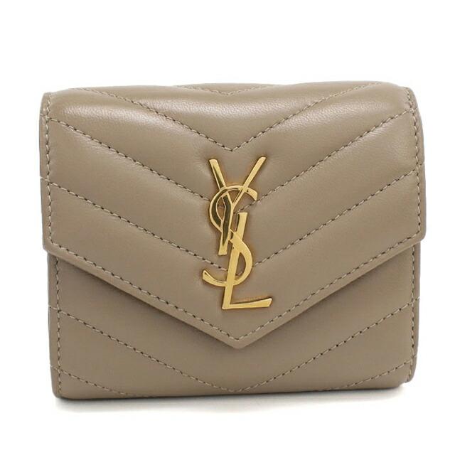 SAINT LAURENT 中古 サンローラン 三つ折り財布 レディース ブランド