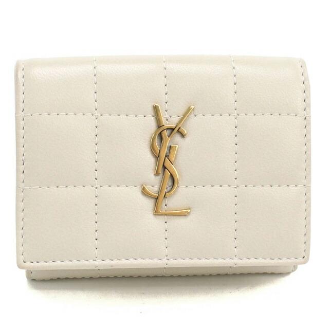 SAINT LAURENT サンローラン カッサンドル 三つ折り財布 ホワイト ホワイト（白）系 Saint Laurent(サンローラン) 折りたたみ財布