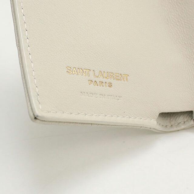 SAINT LAURENT サンローラン カッサンドル 三つ折り財布 ホワイト SAINT LAURENT サンローラン YSL ロゴ 三つ折り財布 ホワイト｜Yahoo