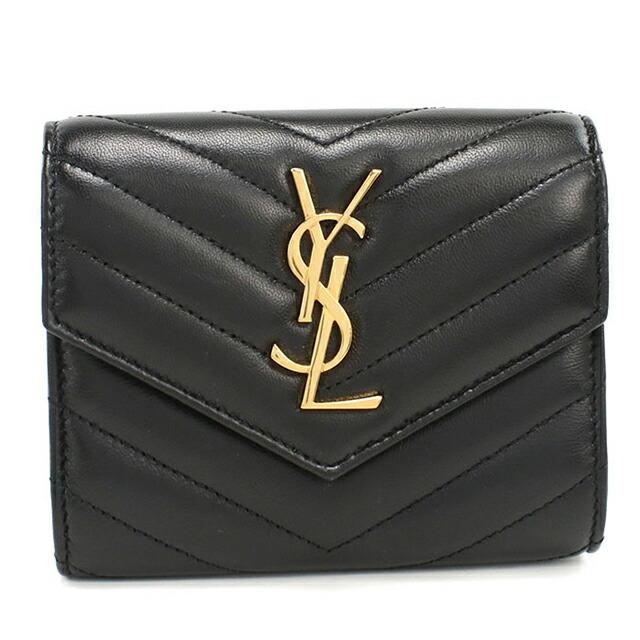 美品✨ サンローラン 三つ折り財布 カサンドラ キャビアスキンYSL レター型 SAINT LAURENT サンローラン YSL カサンドラ マルチ フォールド