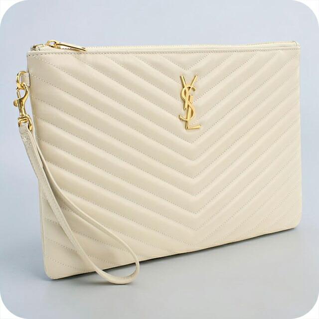 SAINT LAURENT】 新品・未使用 モノグラムキルティングクラッチバッグ SAINT LAURENT】 新品・未使用 モノグラムキルティングクラッチバッグ