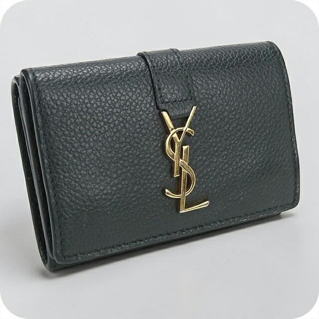 SAINT LAURENT 中古 サンローラン 三つ折り財布 コンパクト 三折財布