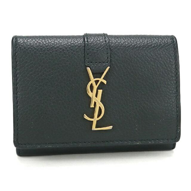 SAINT LAURENT 中古 サンローラン 三つ折り財布 コンパクト 三折財布