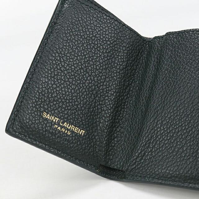 SAINT LAURENT 中古 サンローラン 三つ折り財布 コンパクト 三折財布