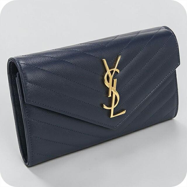 SAINT LAURENT 中古 サンローラン 長財布二折 レディース ブランド