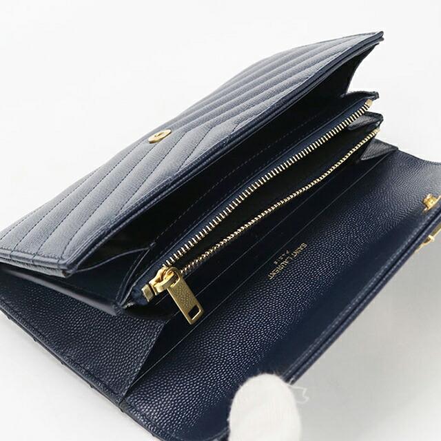 サンローラン ラージ フラップウォレット カサンドラ 372264 長財布二折 SAINT LAURENT 中古 サンローラン 長財布二折 レディース ブランド