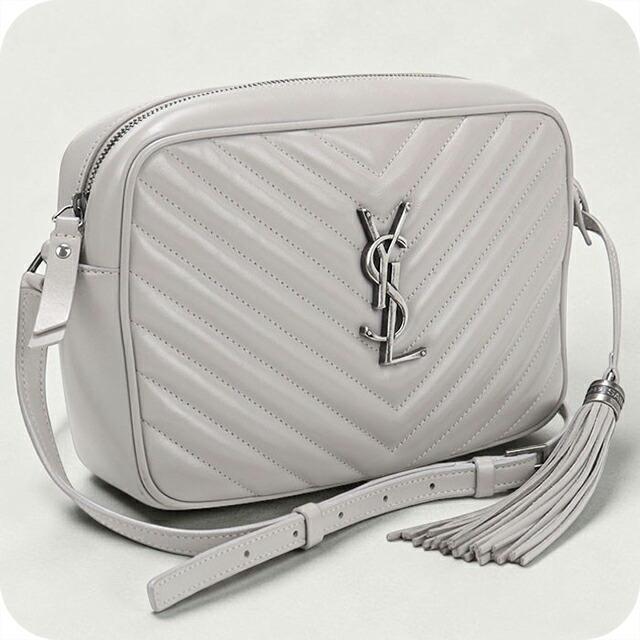 イヴサンローラン　ＹＳＬ　レザー　マチ無し　斜め掛けショルダー　（シルバー） SAINT LAURENT 中古 サンローラン 斜め掛け ショルダーバッグ