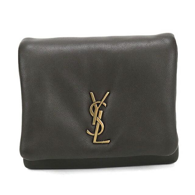 SAINT LAURENT 中古 サンローラン 三つ折り財布 コンパクト 三折財布