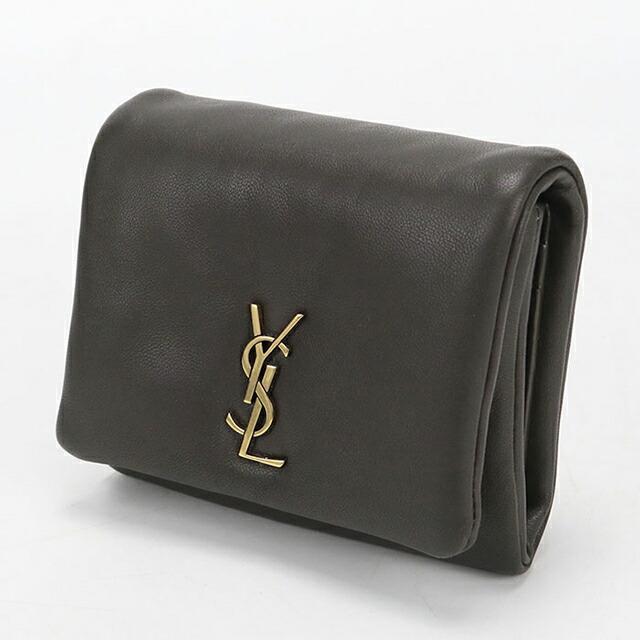 YVES SAINT LAURENT 財布 三つ折り コンパクト レディース SAINT LAURENT 中古 サンローラン 三つ折り財布 コンパクト 三折財布