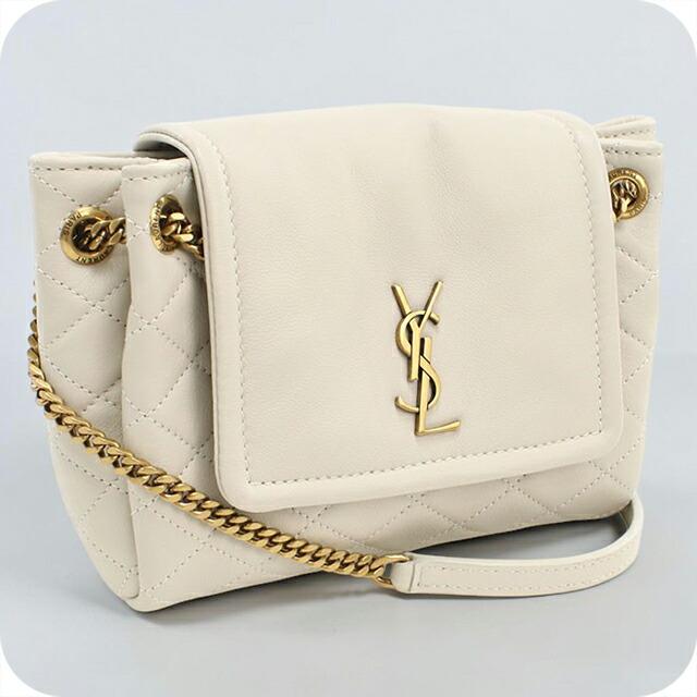 サンローランショルダーバッグ Vステッチ SAINT LAURENT ホワイト SAINT LAURENT 中古 サンローラン ショルダーバッグ レディース