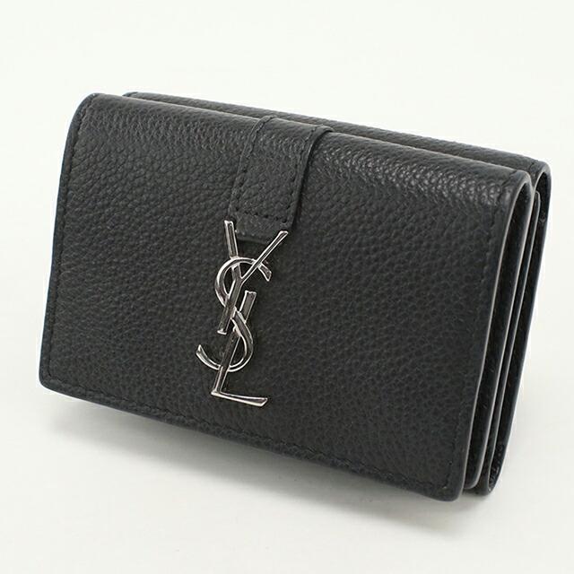 SAINT LAURENT 中古 サンローラン 三つ折り財布 コンパクト 三折財布