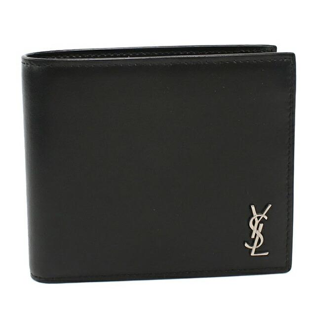 使用年数2年 SAINT LAURENT ブラック二つ折り財布 パース付 SAINT LAURENT 中古 サンローラン 二つ折り財布 コンパクト メンズ