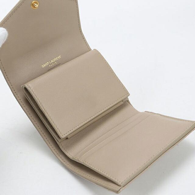 大人気✨イヴ サンローラン カサンドラ ミニウォレット 三つ折り 財布 ゴールド SAINT LAURENT 中古 サンローラン 三つ折り財布 コンパクト 三折財布