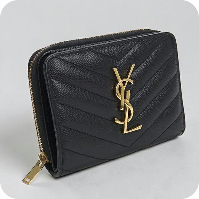 SAINT LAURENT 中古 サンローラン 二つ折り財布 コンパクト レディース