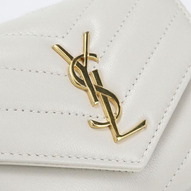 SAINT LAURENT 中古 サンローラン 三つ折り財布 コンパクト 三折財布