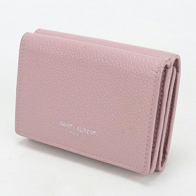 SAINT LAURENT 中古 サンローラン 三つ折り財布 コンパクト 三折財布