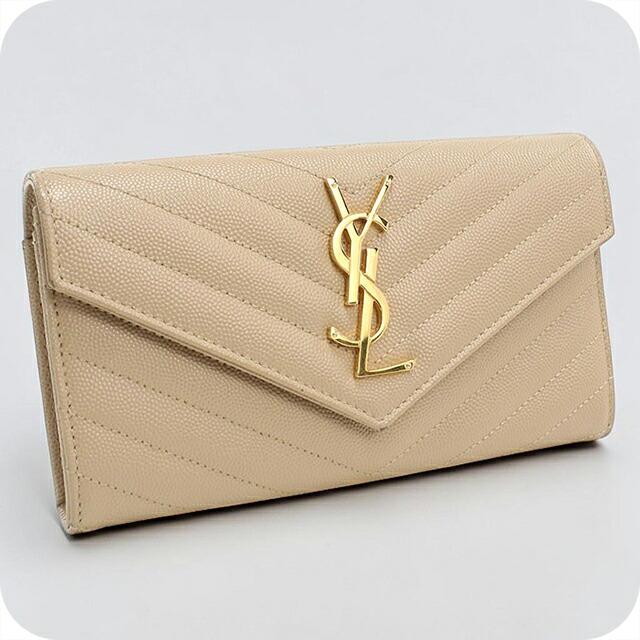 SAINT LAURENT 中古 サンローラン 長財布二折 レディース ブランド 