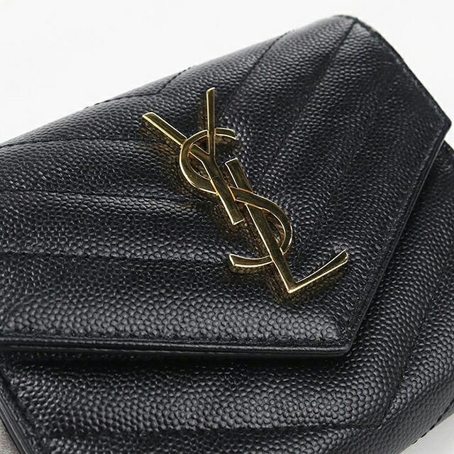 SAINT LAURENT 中古 サンローラン 三つ折り財布 三折財布 コンパクト