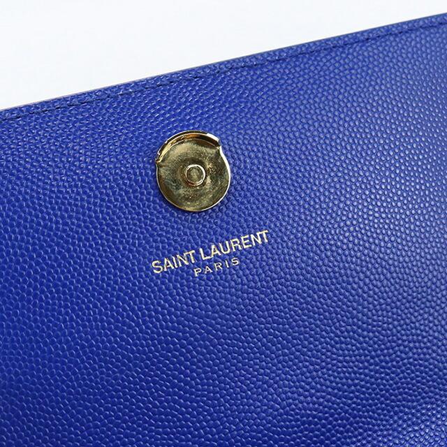サンローラン SAINT LAURENT 斜め掛けショルダーバッグ ルー レザー ネイビー シルバー レディース 送料無料【中古】 z8218 SAINT LAURENT 中古 サンローラン 斜め掛け ショルダーバッグ