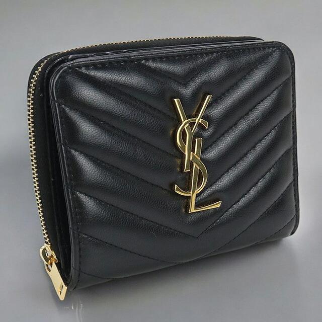 SAINT LAURENT 中古 サンローラン 二折財布小銭入付き レディース 