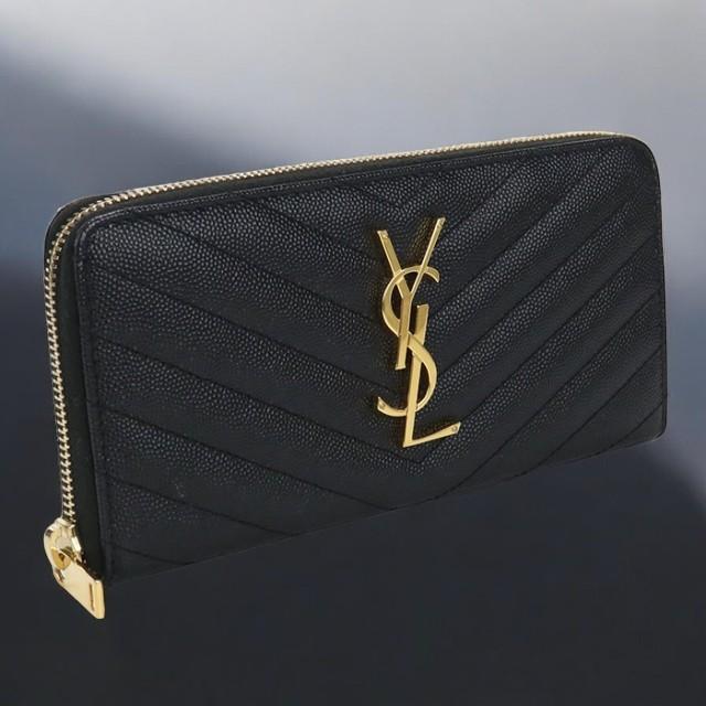 中古 サンローラン 長財布ラウンドファスナー レディース ブランド  