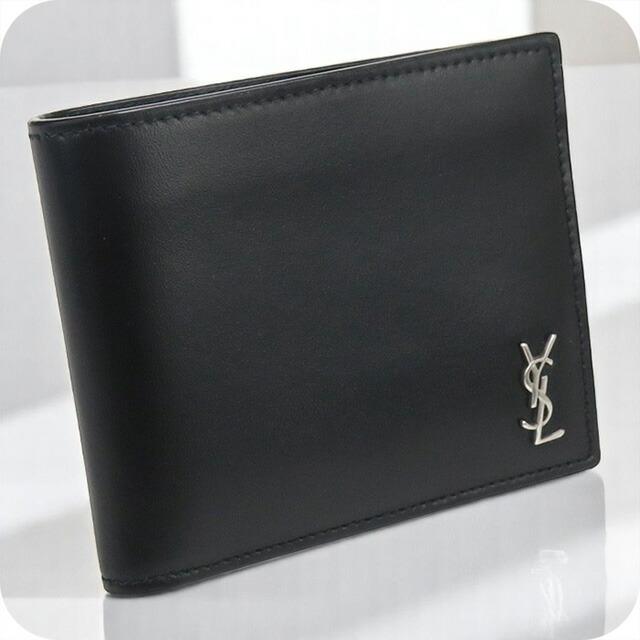 SAINT LAURENT 二つ折り財布 ブラック　中古品 SAINT LAURENT 中古 サンローラン 二折財布 メンズ ブランド タイニー