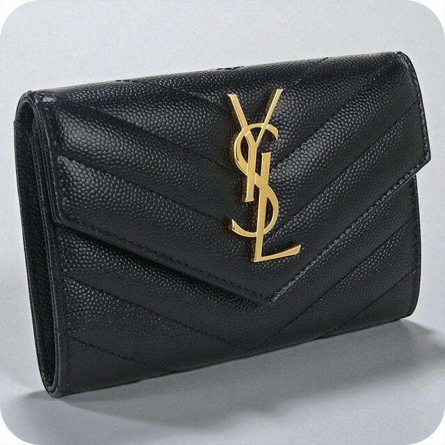 SAINT LAURENT 中古 サンローラン 二折財布 レディース ブランド  