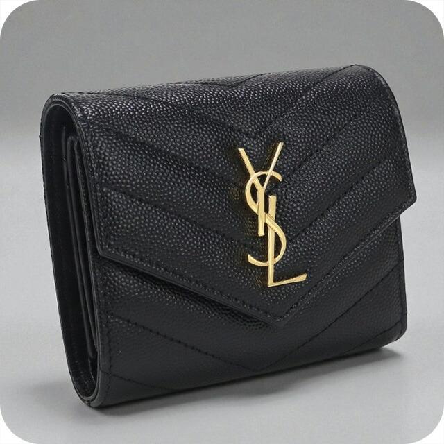 SAINT LAURENT 中古 サンローラン 三折財布 レディース ブランド