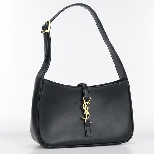  イヴサンローラン ワンショルダーバッグ ホーボー 肩掛け ロゴ ブラック SAINT LAURENT 中古 サンローラン ショルダーバッグ レディース