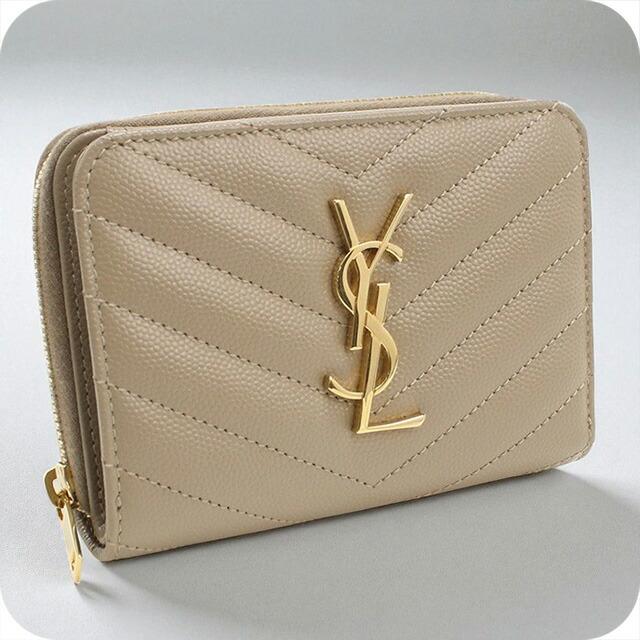 YSL ベージュ キルティング 二つ折り財布 YSL ベージュ キルティング 二つ折り財布の通販はau PAY マーケット